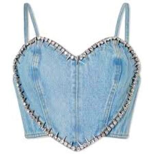 Area Denim Trim Heart Top